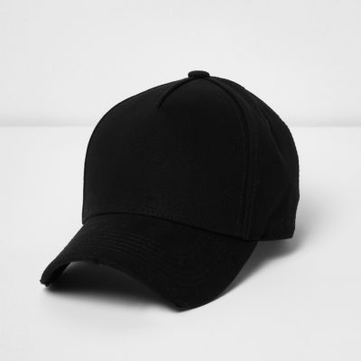 Black distressed cap